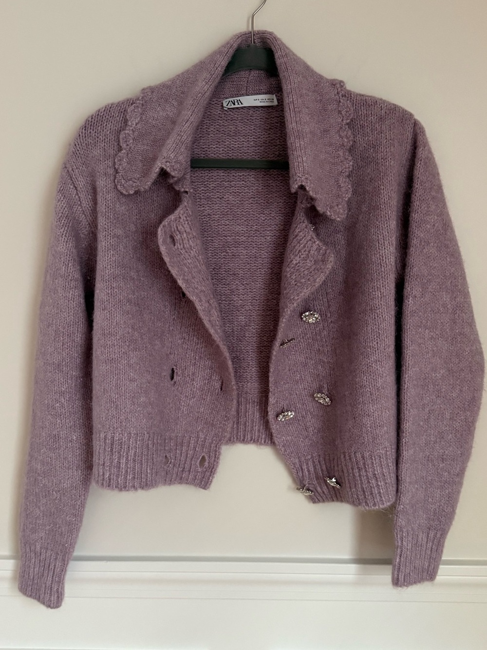 Zara Dusty Purple Knit Cardigan - Picture 3 of 8